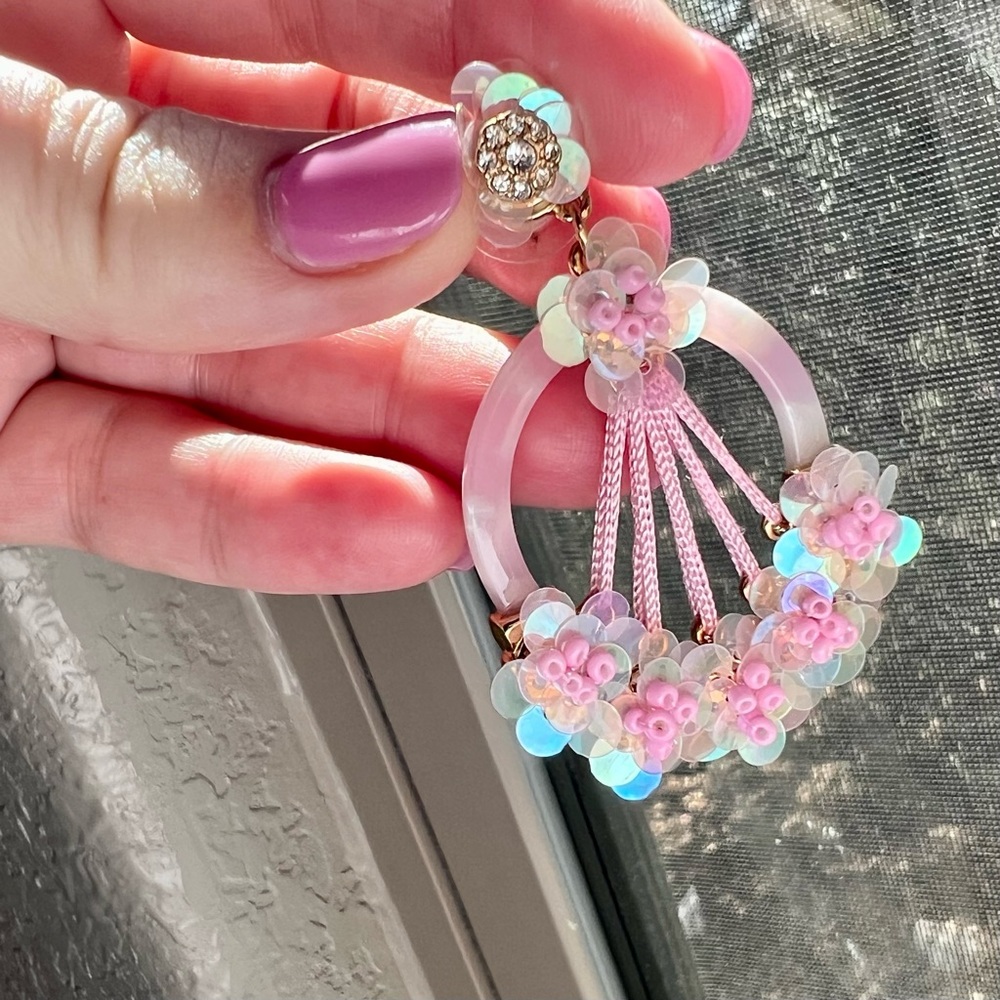 Pink earrings. NWOT.